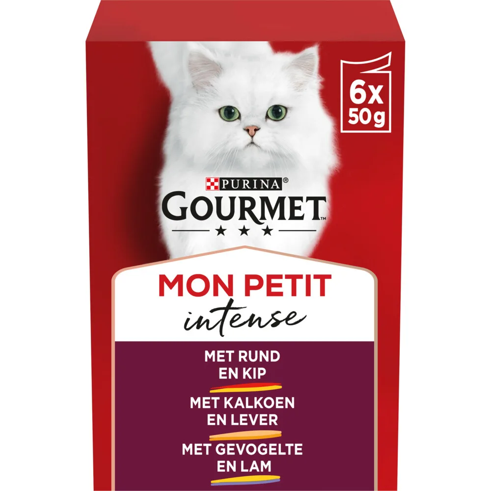 Mon Petit Kattenvoer Nat Duo Vlees 6 x 50 gr de Gourmet – photo produit