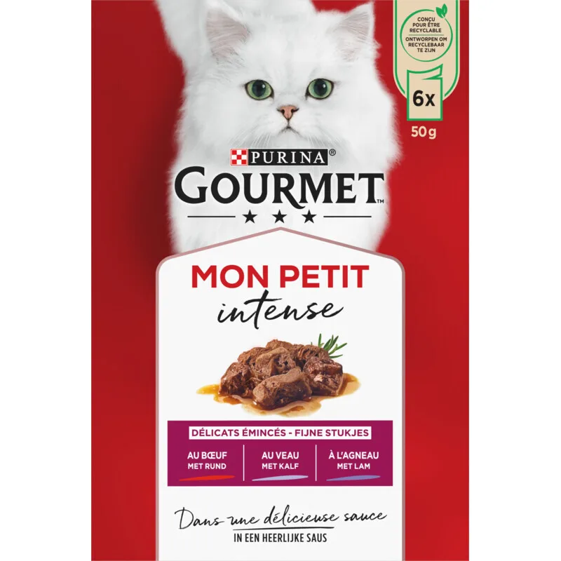 Mon Petit - vlees - kattenvoer - 6 x 50 g van Gourmet – productfoto