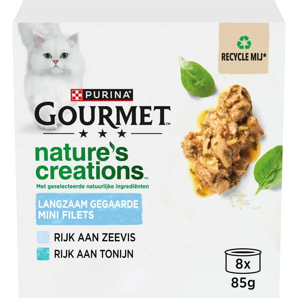 Nature's Creations Kattenvoer Nat Zeevis 8 x 85 gr från Gourmet – produktbild