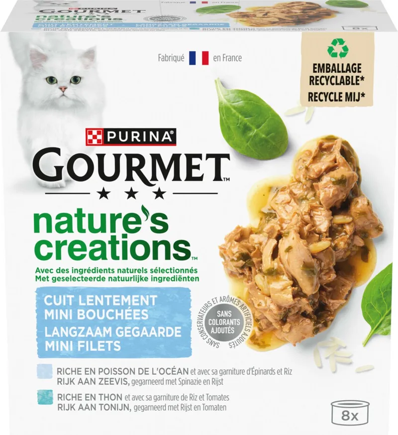Nature's Creations - Kattenvoer Natvoer - Zeevis - 48 x 85 g von Gourmet – Produktfoto