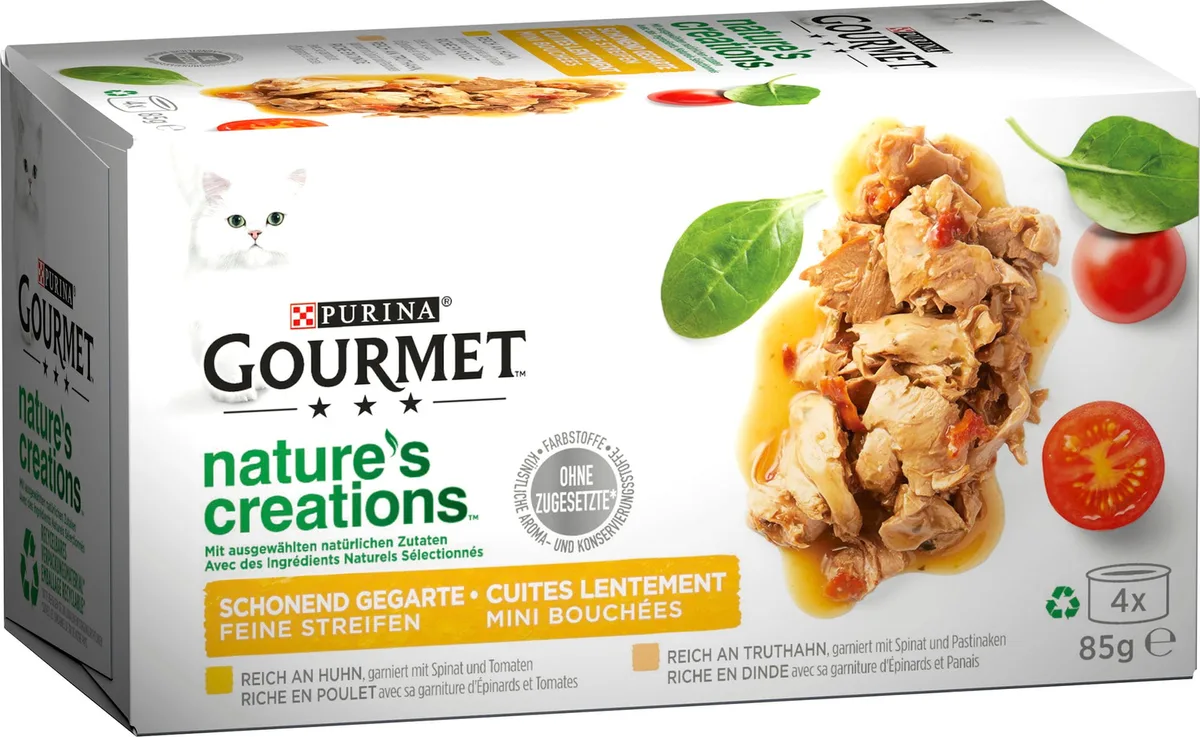 Nature's Creations mit Huhn und Truthahn 4x85g - 340 g von Gourmet – Produktfoto
