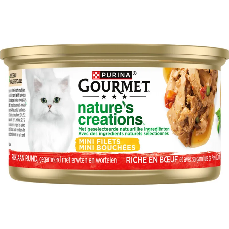 Natuurlijke creatie rijk aan rund kattenvoer 85 g van Gourmet – productfoto