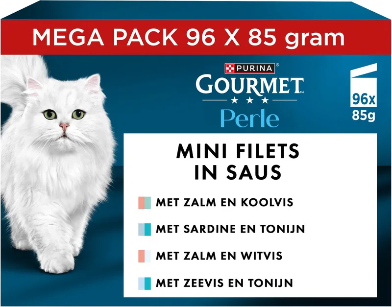 Perle Duo Mini Filets in saus - Kattenvoer Natvoer - Visselectie - 96 x 85g by Gourmet – product photo