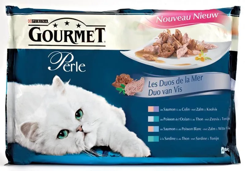 Perle - Duo van Vis - Kattenvoer - 4 x 85 g by Gourmet – product photo