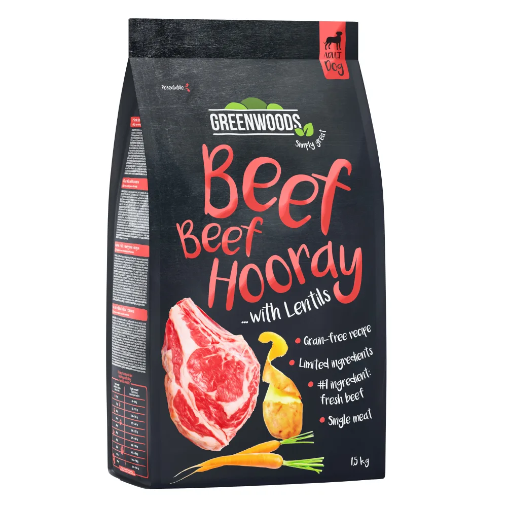 1,5kg Rund met Linzen, Aardappel en Wortel Greenwoods Hondenvoer by Greenwoods – product photo