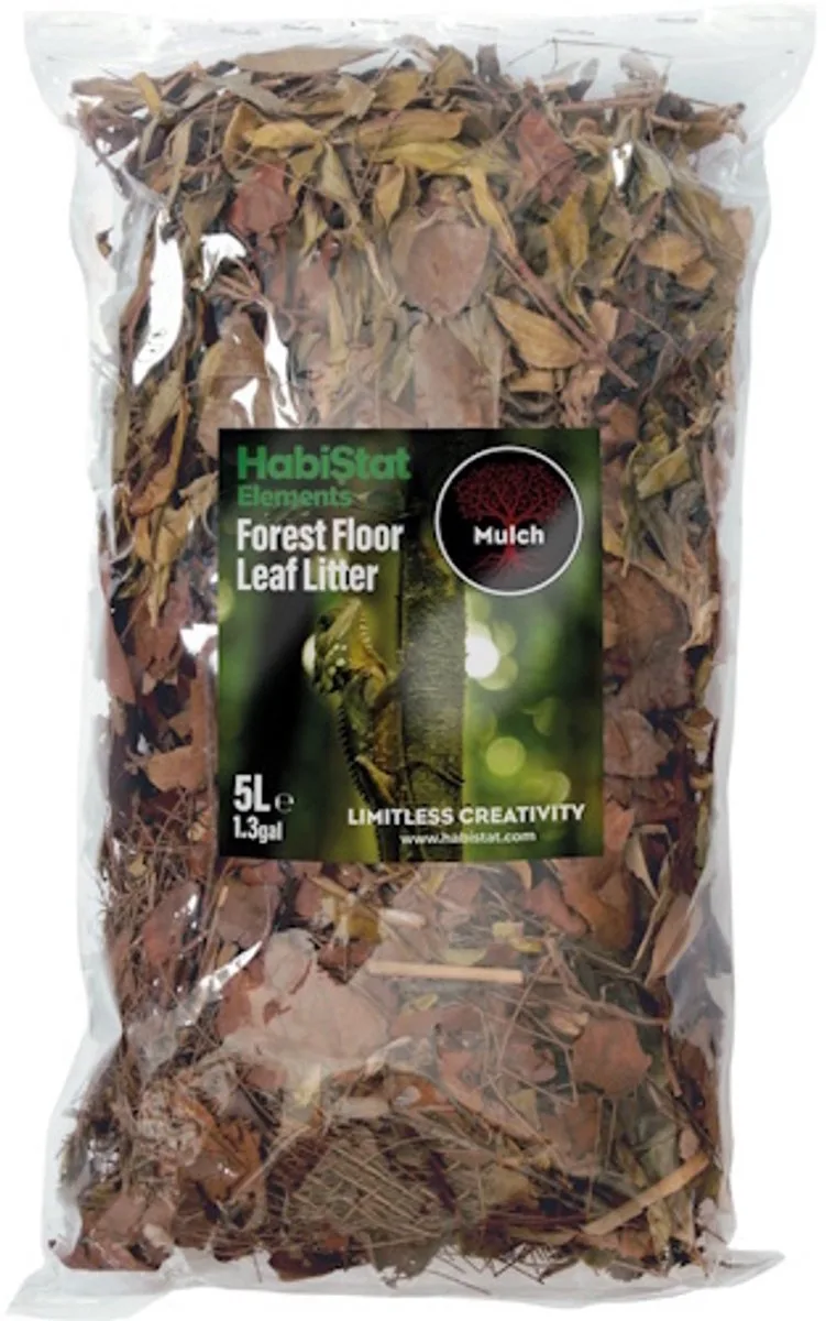 Bladstrooisel Forest Floor bosbodem | 5 liter natuurlijk terrariumsubstraat fra Habistat i Brun – produktbillede