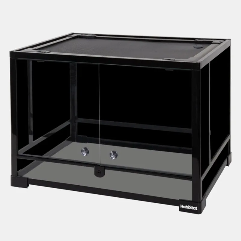 Glazen Terrarium 60x45x45cm Flat-Packed von Habistat in Schwarz – Produktfoto