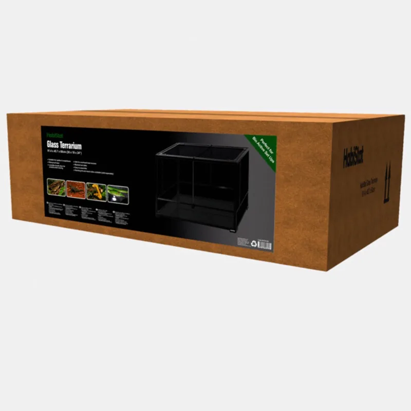Glazen Terrarium 91.4 x 45.7 x 60Cm Flat-Packed von Habistat in Schwarz – Produktfoto