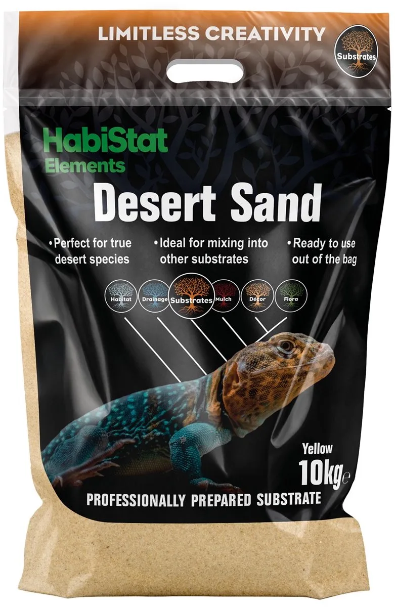Woestijnzand Geel - Geel Terrariumzand van Habistat in Geel – productfoto