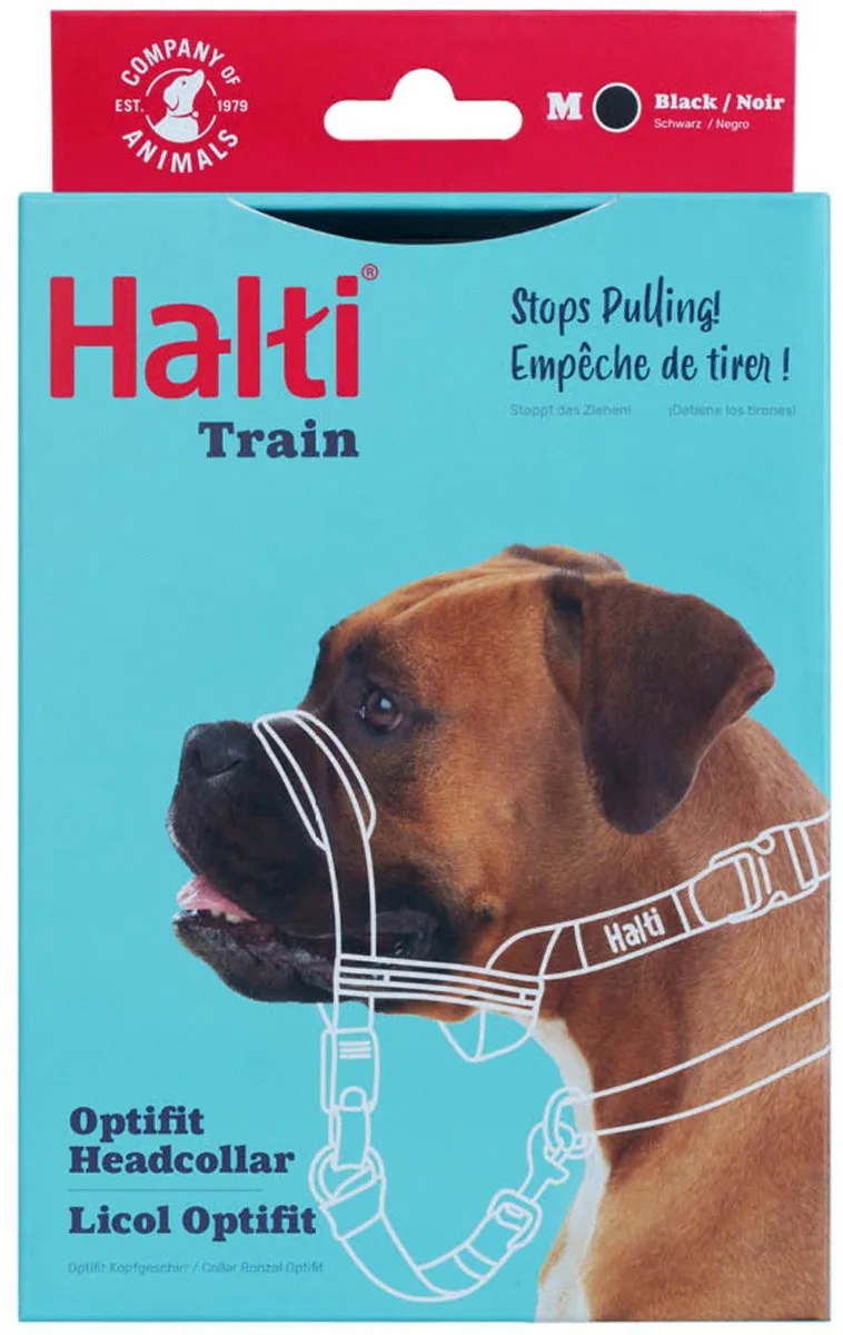 Optifit Headcollar - Hondenhalsband - Zwart Medium by Halti in Black, Red – product photo