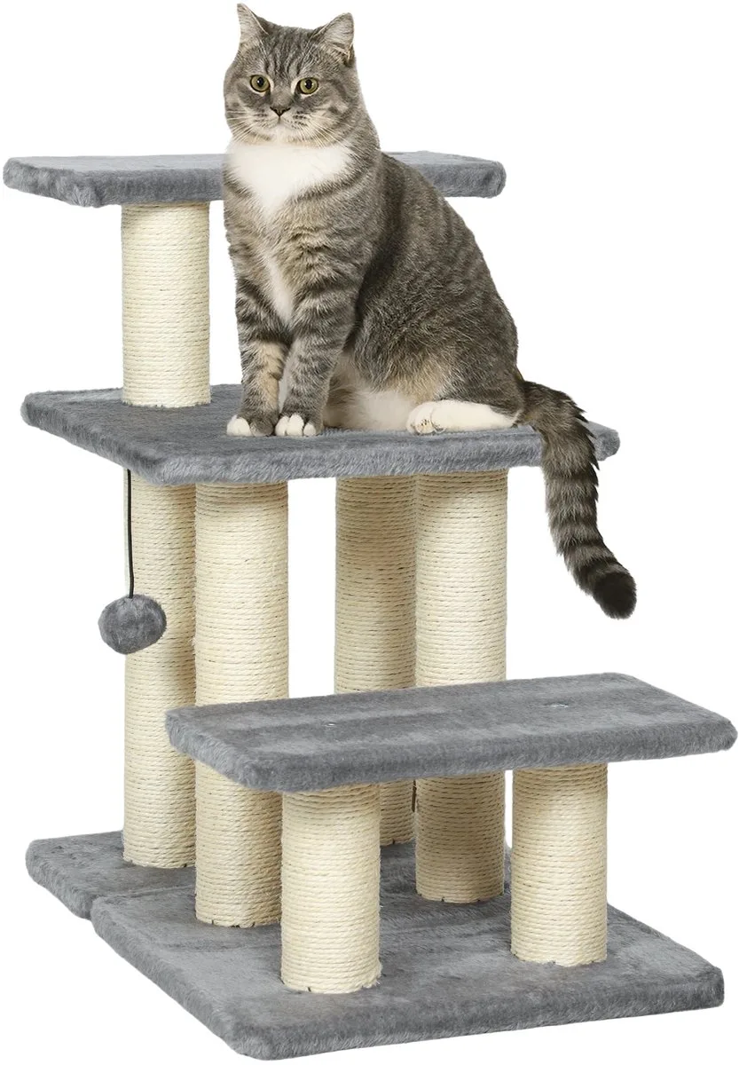 3-Traps Hondentrap 54 cm – Huisdierentrap voor Kleine Honden – Grijs/Cremewit van Happiq – productfoto