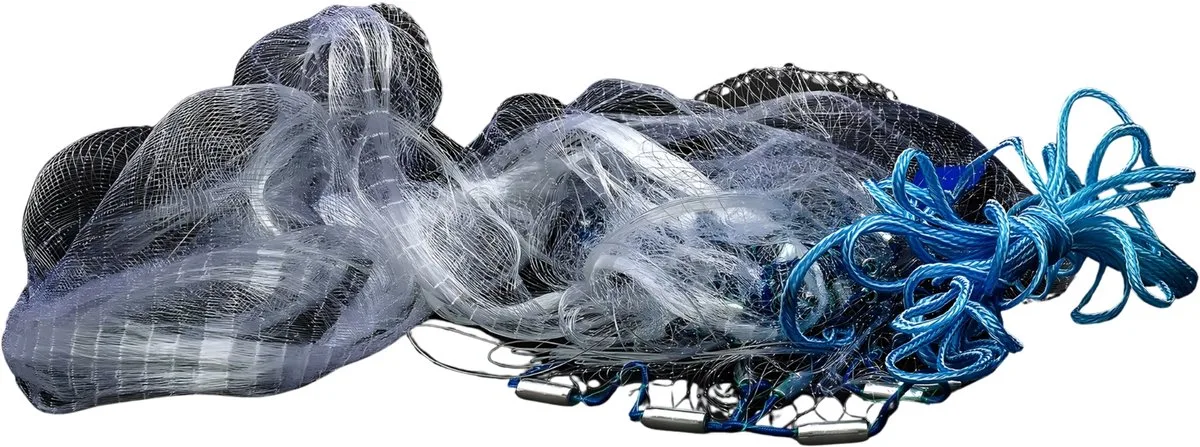 Hand Vis Gooi Net – Professioneel Werpnet 18 ft – Draagbaar Vissers Cast Net met Verzwaard Lood – Voor Ondiepe Zee, Rivieren en Meren von Happiq in Blau – Produktfoto