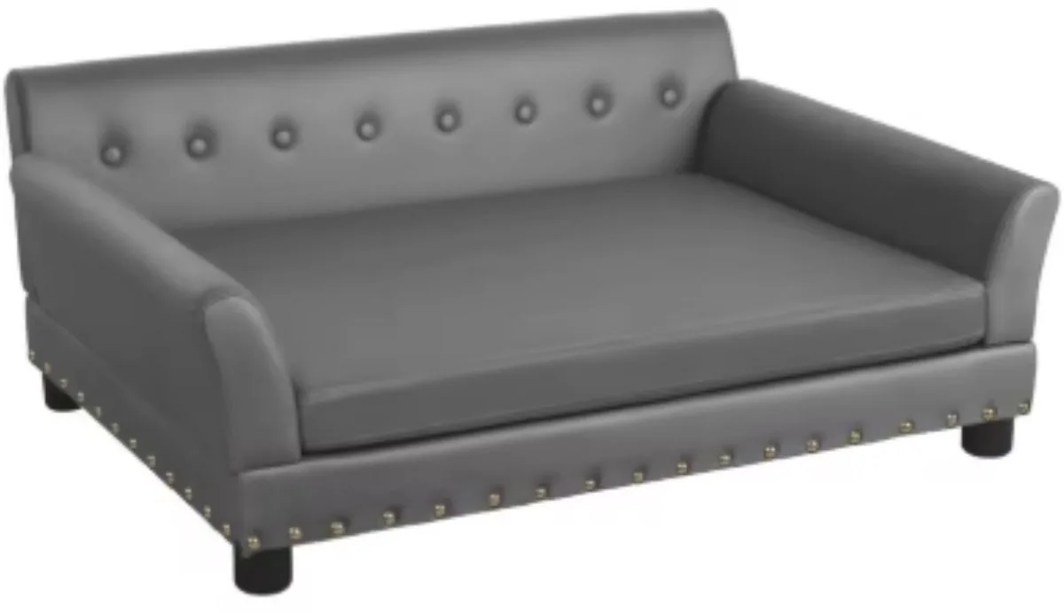 Hondenbank Jerino Vaylen - 120CM - Hondensofa op poten - Hondenzetel - Afneembaar kussen van Happiq in Grijs – productfoto