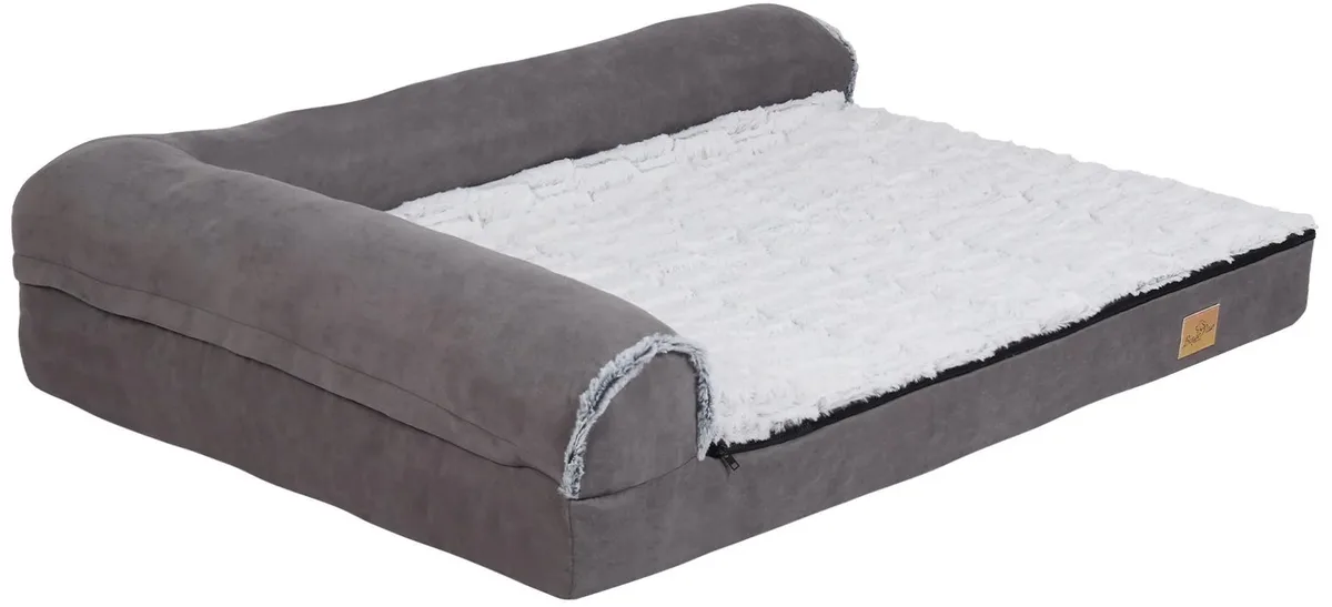Hondenbed - Voor Extra Grote Honden - Orthopedisch Traagschuim - Pluche met Afneembare Wasbare Hoes - 2XL fra Happiq – produktbillede