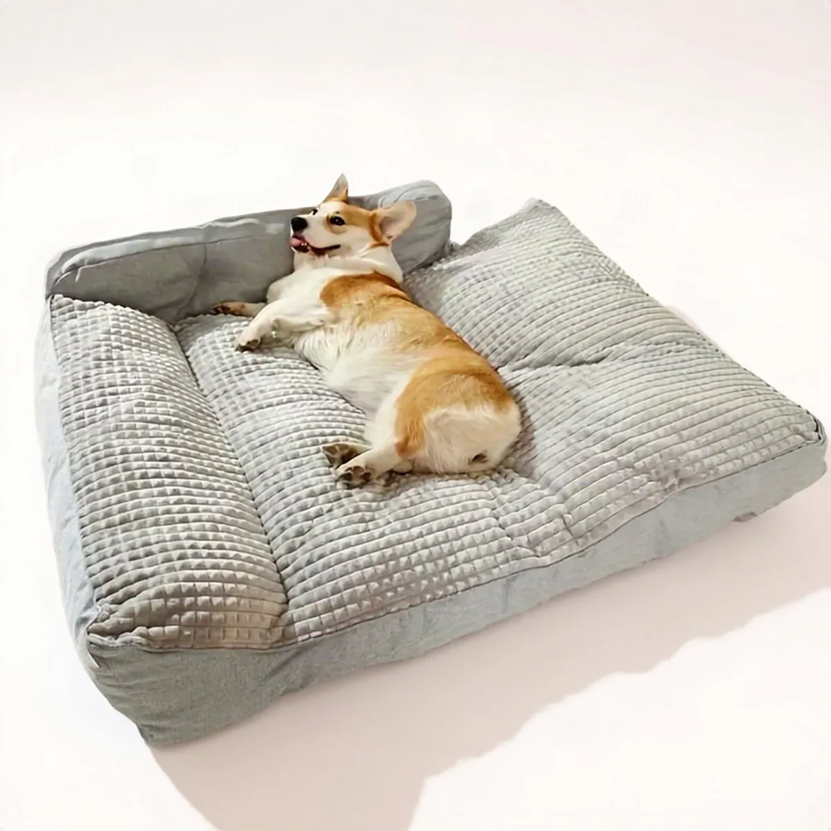 Hondenbed - Voor Middelgrote en Grote Honden - Orthopedisch en Kauwbestendig - Traagschuim Grijs van Happiq – productfoto