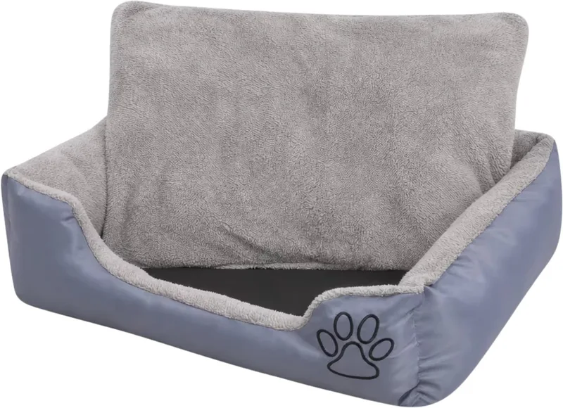 Hondenbed xL Grijs – Antislipbodem - Oxford Stof - Dik Gewatteerd Kussen met Versterkte Zijkanten de Happiq – photo produit