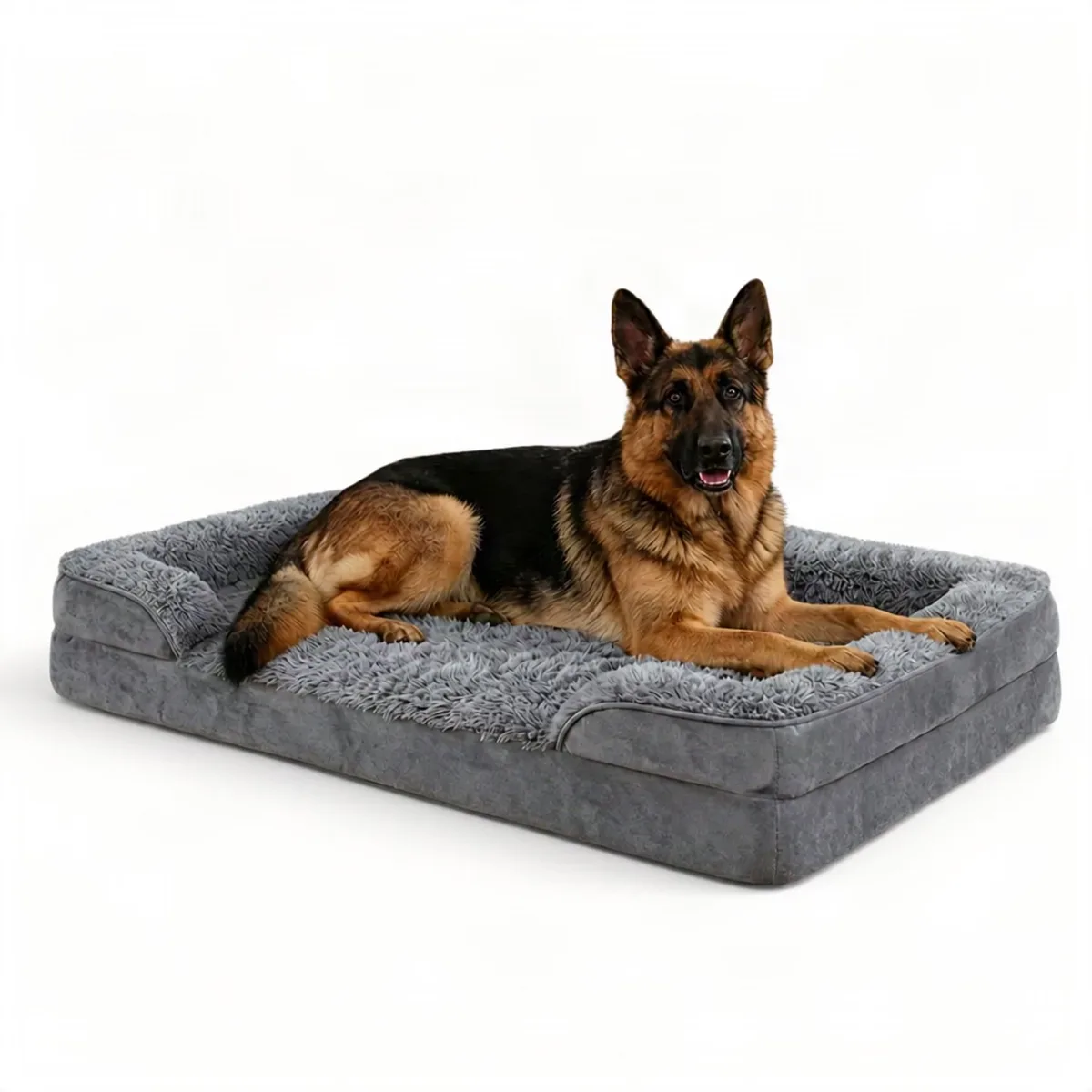 Hondenbed XL - Voor Grote Honden - Orthopedisch Traagschuim - Wasbaar met Waterdichte Hoes van Happiq – productfoto