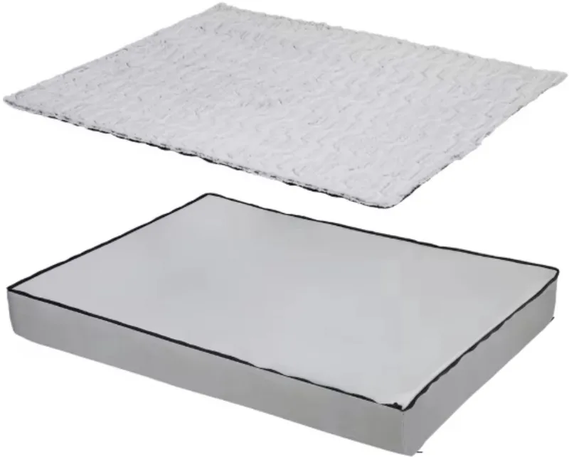 Hondenbed Zero Tavien - Hondenbank - Hondensofa op poten - Hondenzetel - Comfort en zacht - Afneembaar kussen - 110cm von Happiq in Grau – Produktfoto