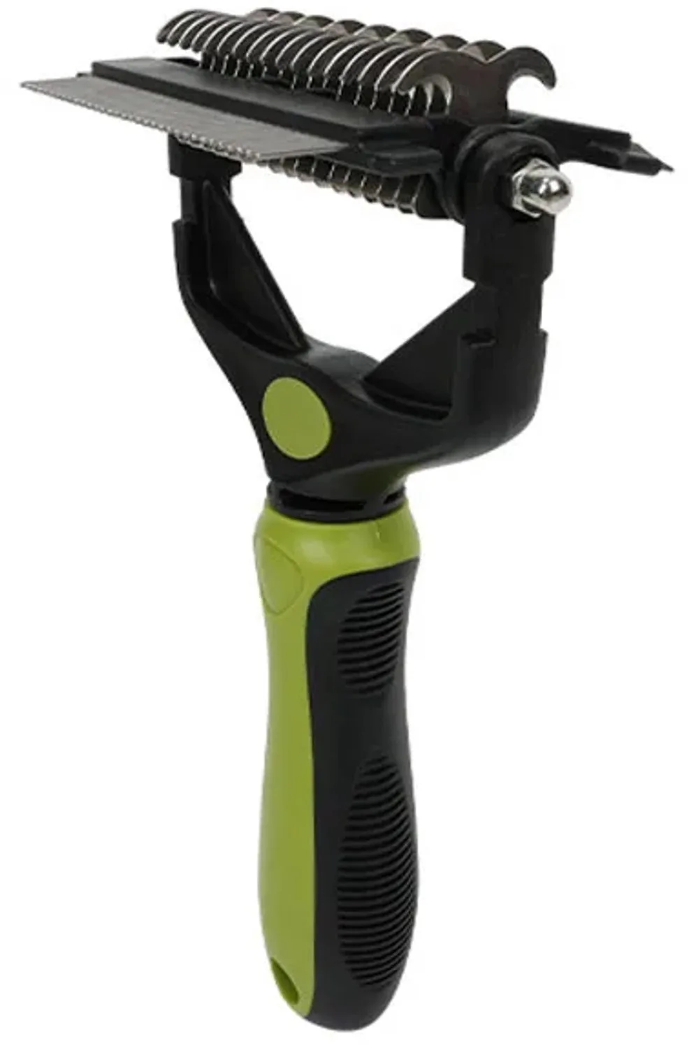 Hondenborstel 3-in-1 - Voor Verwijderen Losse Haren en Vachtontklitten - Groen de Happiq – photo produit