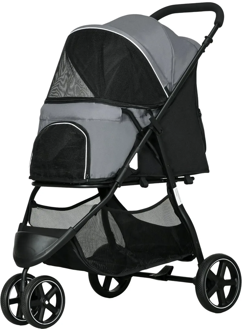 Hondenbuggy – Dierenwagen voor Kleine & Zeer Kleine Honden en Katten – Grijs by Happiq – product photo