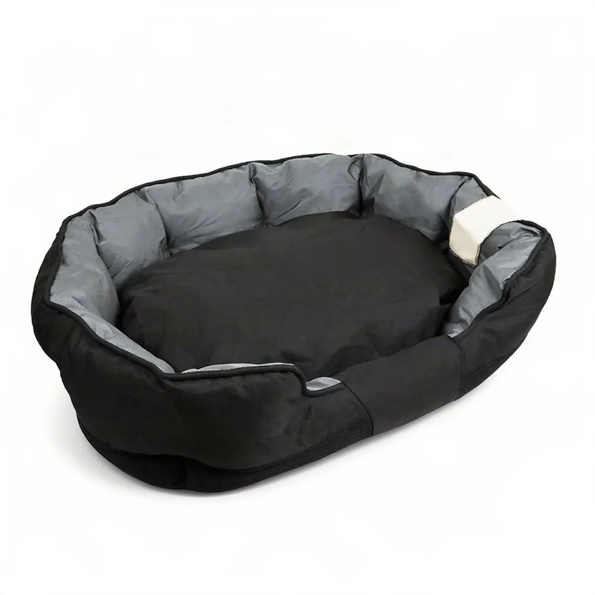Hondendeken met Verwijderbaar Kussen - Voor Grote Honden - Zacht en Krasbestendig - Waterdichte Oxford Bekleding - Zwart en Grijs van Happiq – productfoto