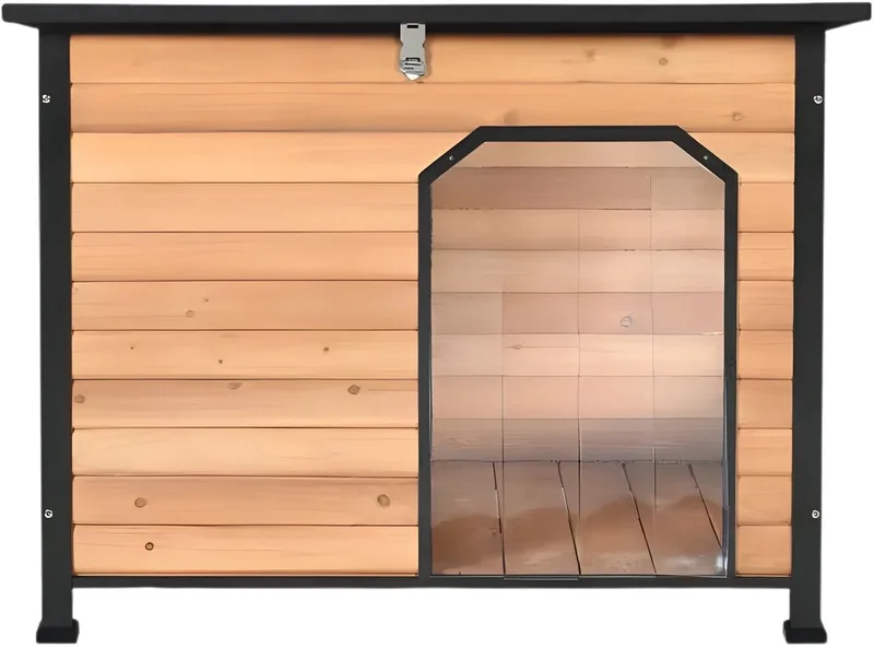 Hondenhok - Hondenmand - Hondenhuis - Hondenkennel - Voor Buiten - Voor Tuin & Buitenruimte von Happiq in Braun – Produktfoto