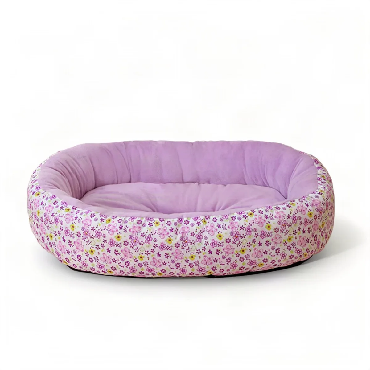 Hondenkussen - Voor Franse Bulldog en Chihuahua - Bloemenprint Zacht - Paars de Happiq – photo produit