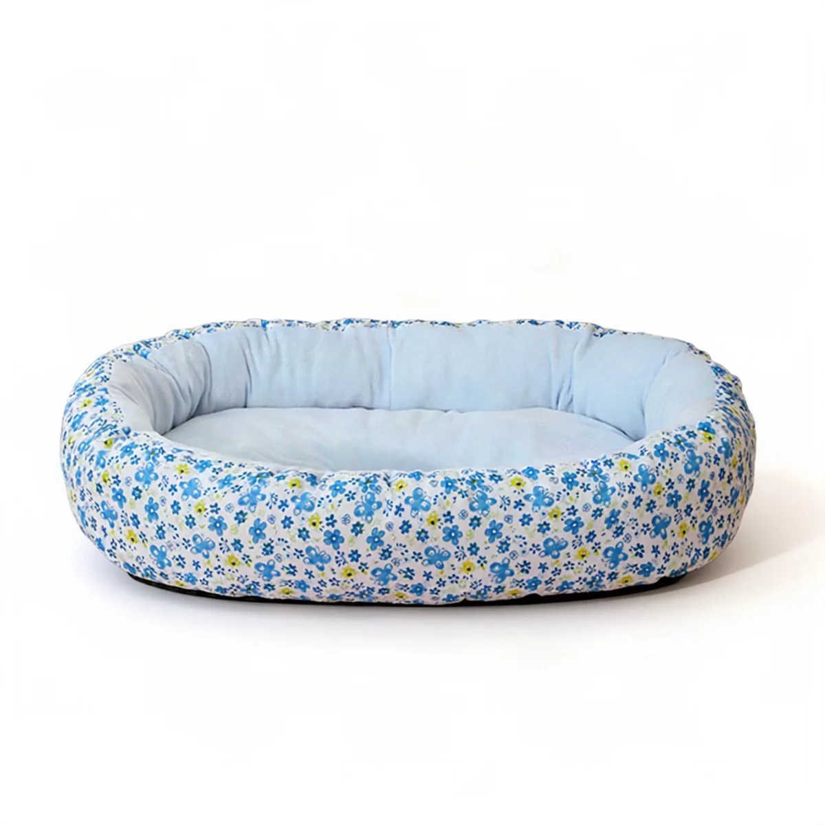 Hondenkussen - Voor Franse Bulldog of Chihuahua - Bloemenprint - Sky Blue de Happiq – photo produit