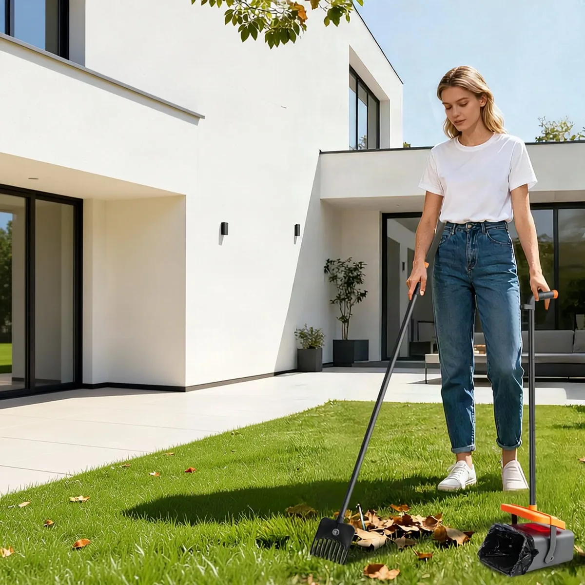 Hondenpoepschep - Voor Opruimen Buiten - Met Hark en Poepzakjes - Opvouwbaar en Draagbaar by Happiq – product photo