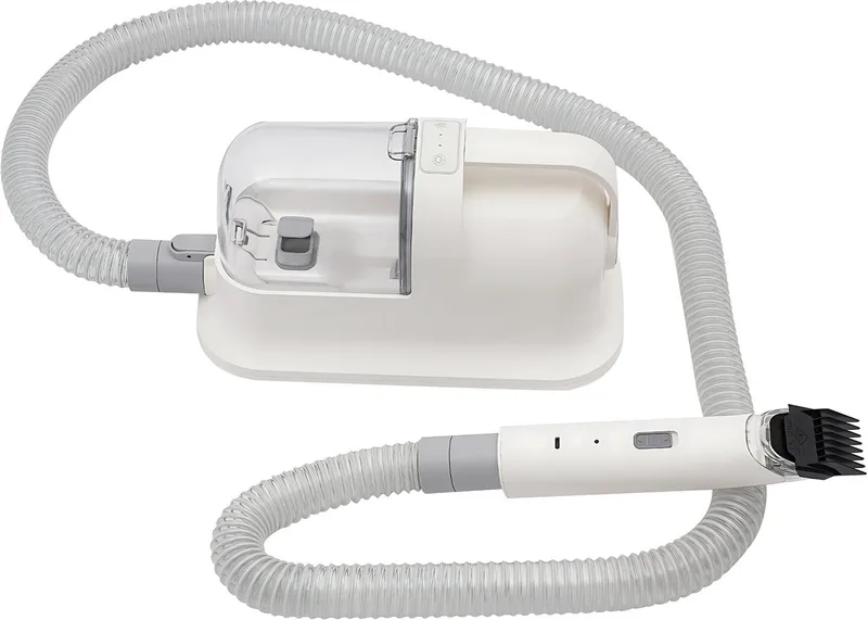 Huisdieren stofzuiger - Hondenborstel - Voor Honden & Katten - Geschikt voor dierenharen - 11800 Pa Zuigkracht - Inclusief 6 Geleidekammen by Happiq in White – product photo
