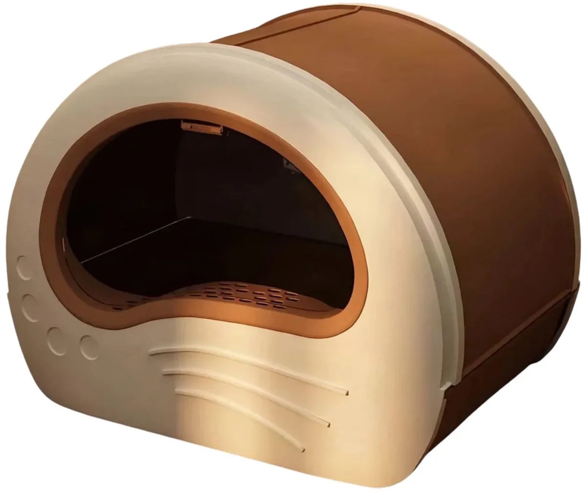 Kattenbak - Voor Hygiënisch Gebruik - Spatwaterdicht Ontwerp - Coffee Brown by Happiq – product photo