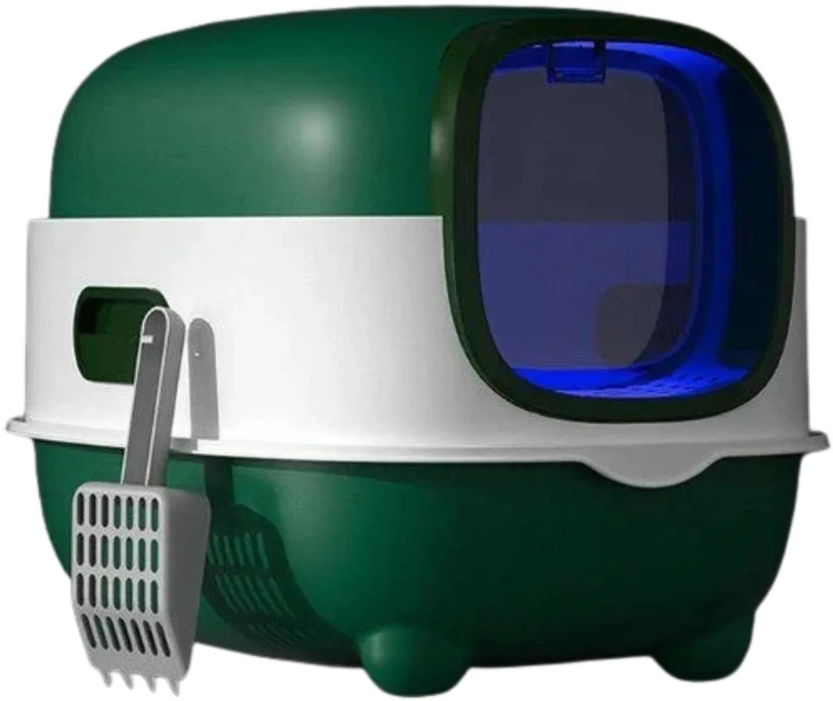 Kattenbak - Voor Thuis - UV-Ontgeurend en Gemakkelijk Schoon te Maken - Groen by Happiq – product photo