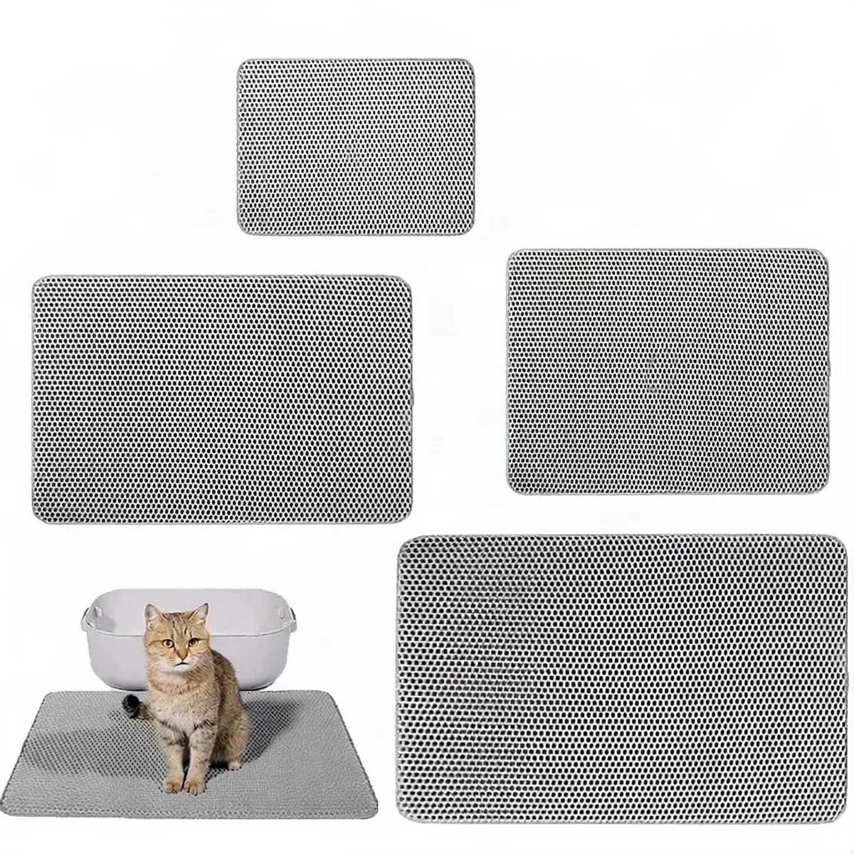 Kattenbakmat - Voor Opvangen Kattenbakvulling - Waterdicht Anti-slip Dubbele Laag by Happiq – product photo