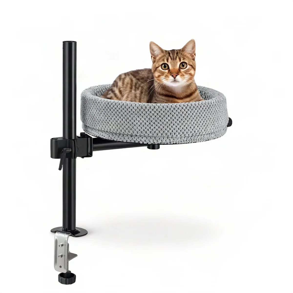 Kattenbed - Voor Bureau of Tafel - Comfortabel en Zacht - Grijs by Happiq – product photo