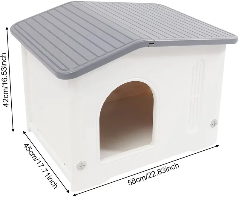 Kattenhuis – Voor binnenkatten en kleine tot middelgrote huisdieren – Kunststof huis voor huisdieren, geschikt als slaap- en schuilplek in slaapkamer en woonkamer – Kleur: niet gespecificeerd (geen inch/maten vermeld) von Happiq – Produktfoto
