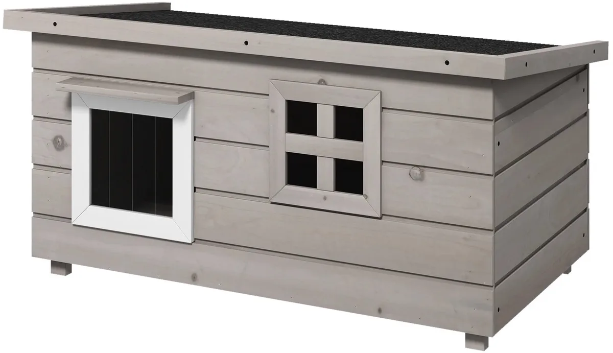 Kattenhuis voor buiten - Weerbestendig en geïsoleerd - Grijs by Happiq – product photo