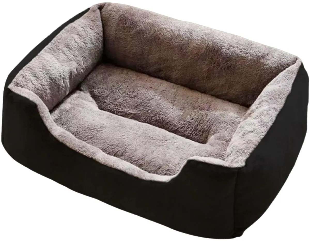 Kattenhuis - Voor Katten en Kittens - Winterbed met Kussen - Zwart by Happiq – product photo