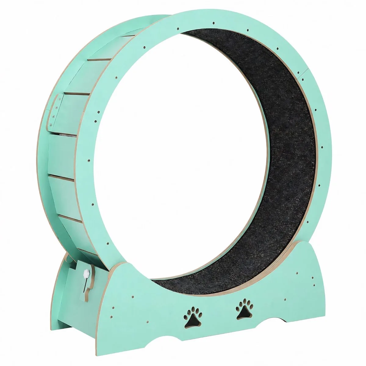 Kattenrenwiel 86 cm - Stil met Antislip Loopvlak en Speeltoy - voor binnenkatten - Hout - Grijs de Happiq – photo produit