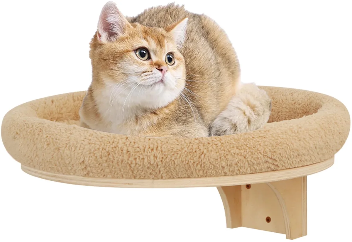 Kattenwandklimrek - Inclusief Hangmat en Krabplank - DIY Kattenboomtoren - Kleur: Hammock 2 by Happiq – product photo