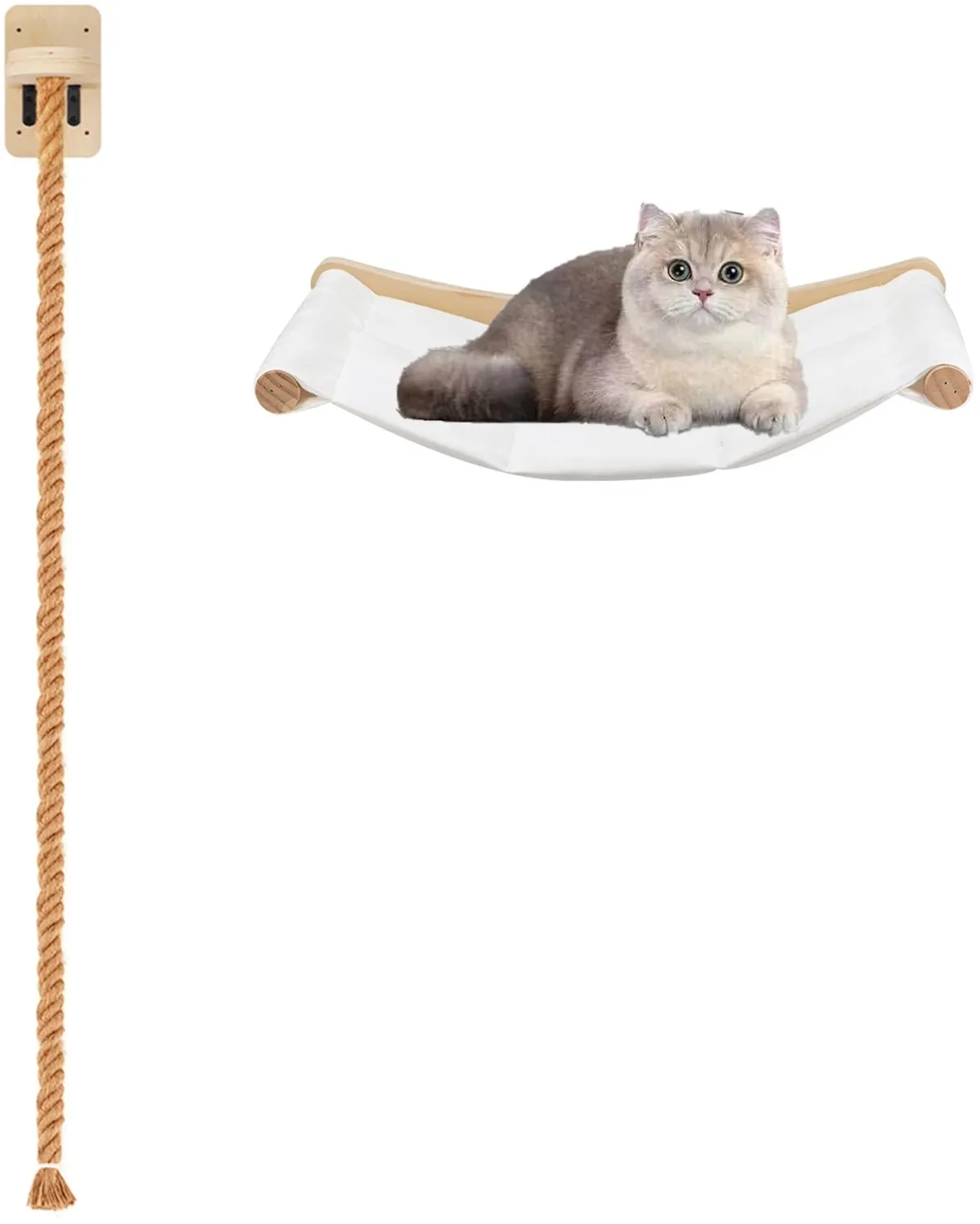 Kattenwandklimrek - Voor Katten - Hangmat en Krabpaal - Set 5 de Happiq – photo produit
