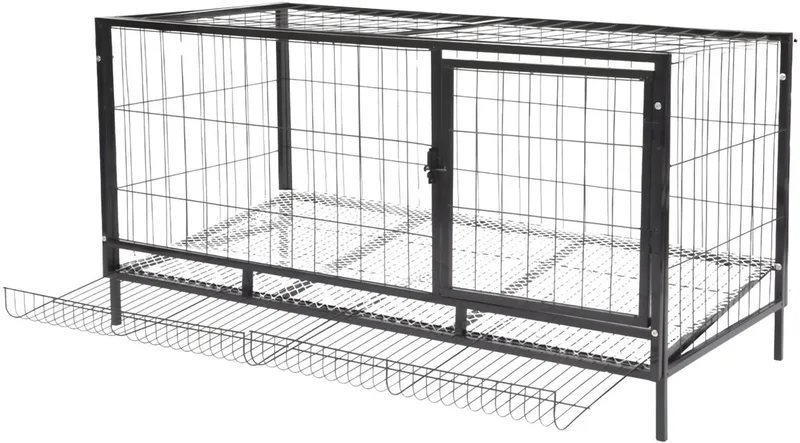 Kippenhok – Voor 9-10 kippen – Metal ren met automatische eieropvang, 120×58×62 cm – Groen de Happiq – photo produit