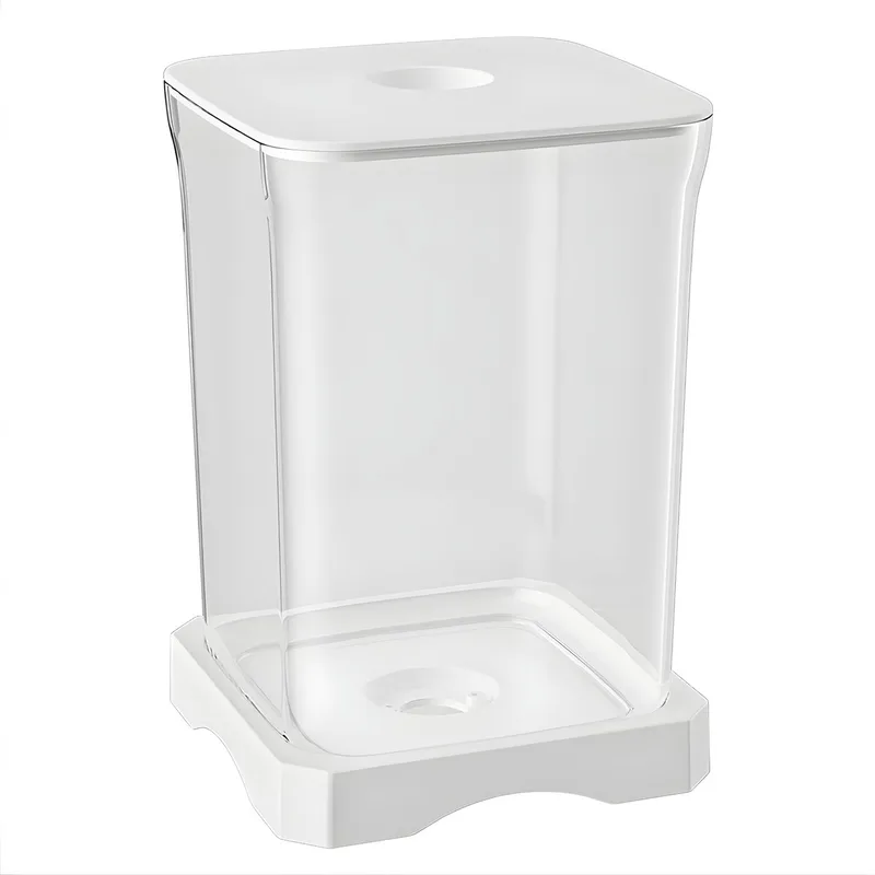 Kleine Acryl Aquarium - Voor Thuiskantoor & Desktop - Starter Kit met LED Licht & Ecosysteem - Helder Decor voor Vissen - Wit de Happiq en Blanc – photo produit