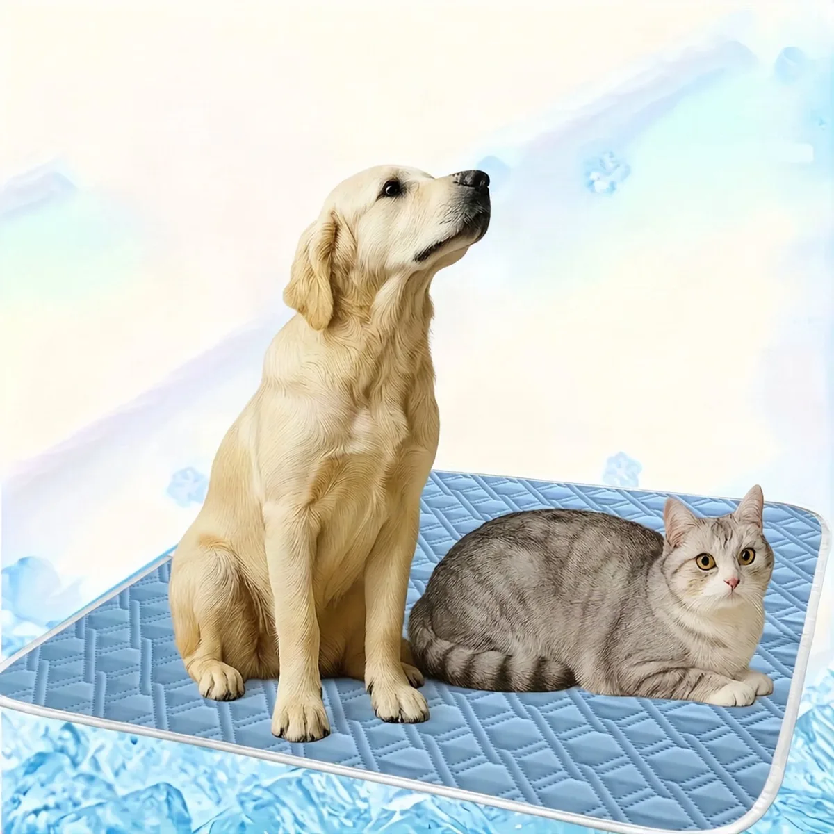 Koelmat voor Huisdieren - Voor Honden en Katten - Wasbaar en Ademend - IJs Zijden Dekentje de Happiq – photo produit