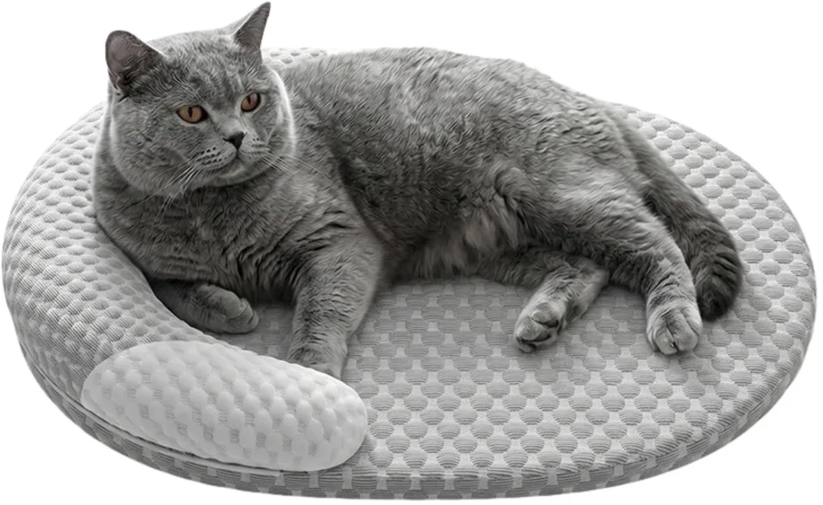 Koelmatras voor honden en katten - Ademend en Warmteafvoerend - Lichtgrijs de Happiq – photo produit