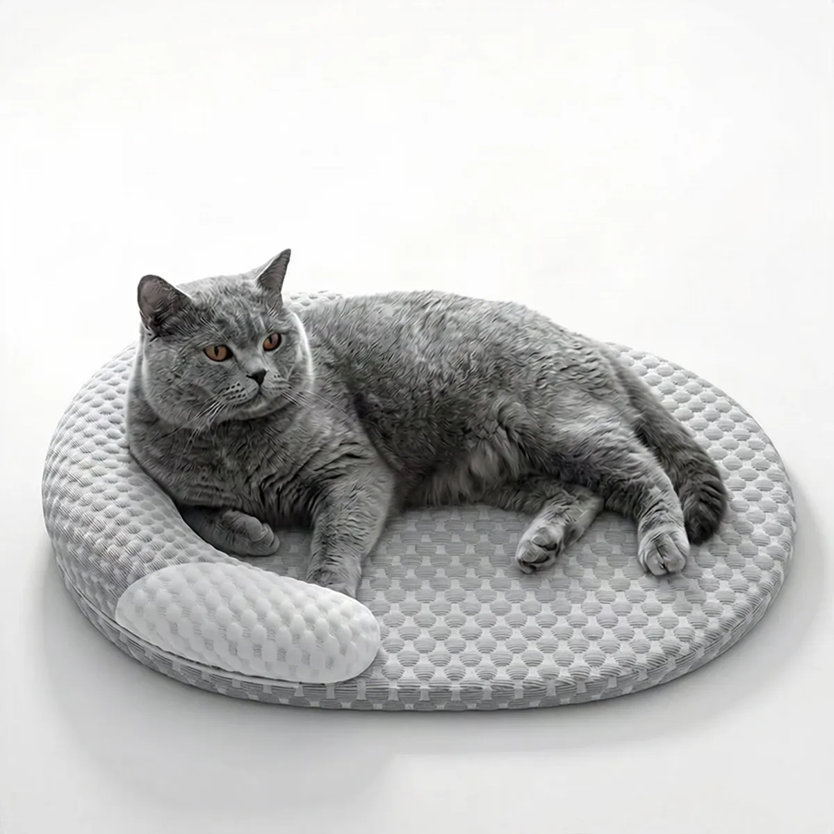 Koelmatras voor Honden en Katten - Ovaal en Ademend - Warmteafvoerend de Happiq en Gris clair – photo produit