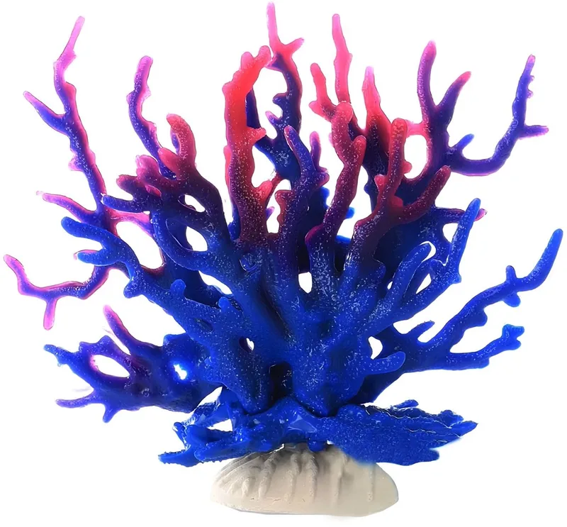 Kunst Koraaldecoratie - Blauw-Paars Faux Koraal design - voor aquarium en vissenverzorging - Blauw/Wit by Happiq – product photo