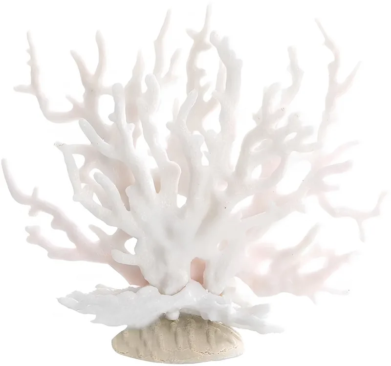 Kunst Koraaldecoratie - Wit Faux Koraal design - voor aquarium en vissenverzorging - Zwart/Rood de Happiq – photo produit