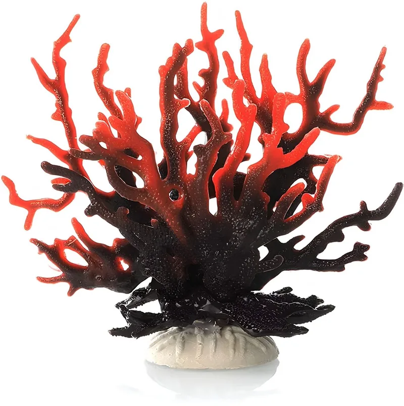 Kunst Koraaldecoratie - Zwart-Rood Faux Koraal design - voor aquarium en vissenverzorging - Oranje by Happiq – product photo