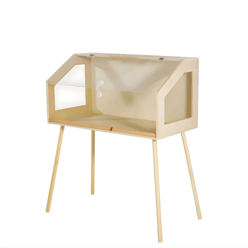 Large houten hamsterkooi - Kleur: natuurlijk hout - Klein - voor Thuis en Professioneel Gebruik de Happiq – photo produit