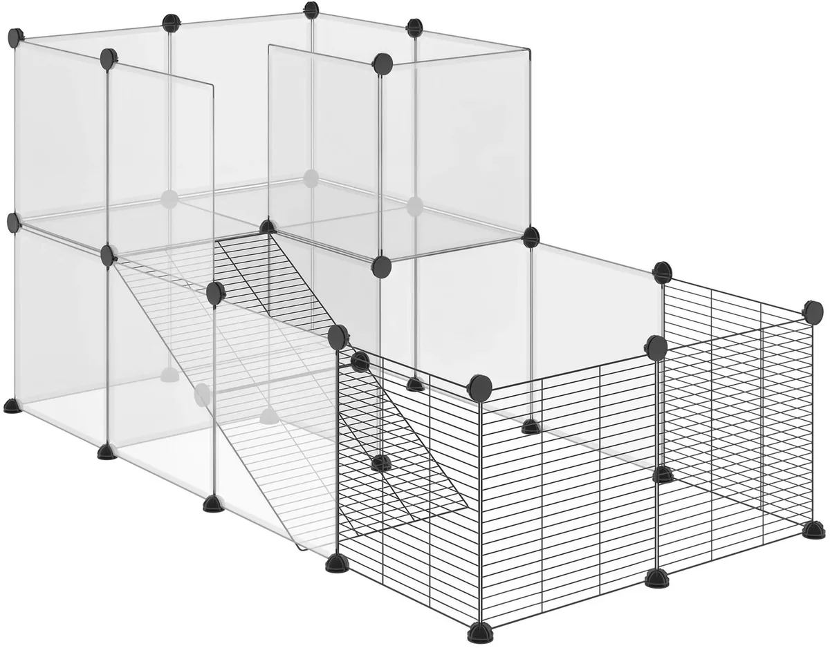 Modulaire Kooi voor Kleine Dieren - Voor Cavia's, Konijnen en Chinchilla's - Zwart von Happiq – Produktfoto